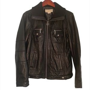 Michael Kors Jacket Black Leather
